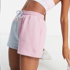 Missguided Pink Color Block Drawstring Shorts